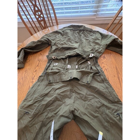 Olive Military Flight Suit Coveralls Medium-Long Measurements Photos Drop Seat - Picture 4 of 10